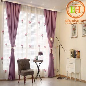 rèm vải 2 lớp phòng khách